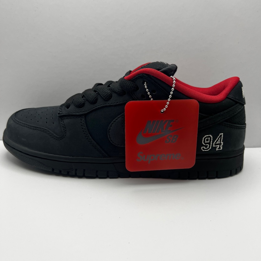 SOLD!!!!!

Nike SB Dunk Low Supreme 94 Black/Red SZ 7.5M/9W